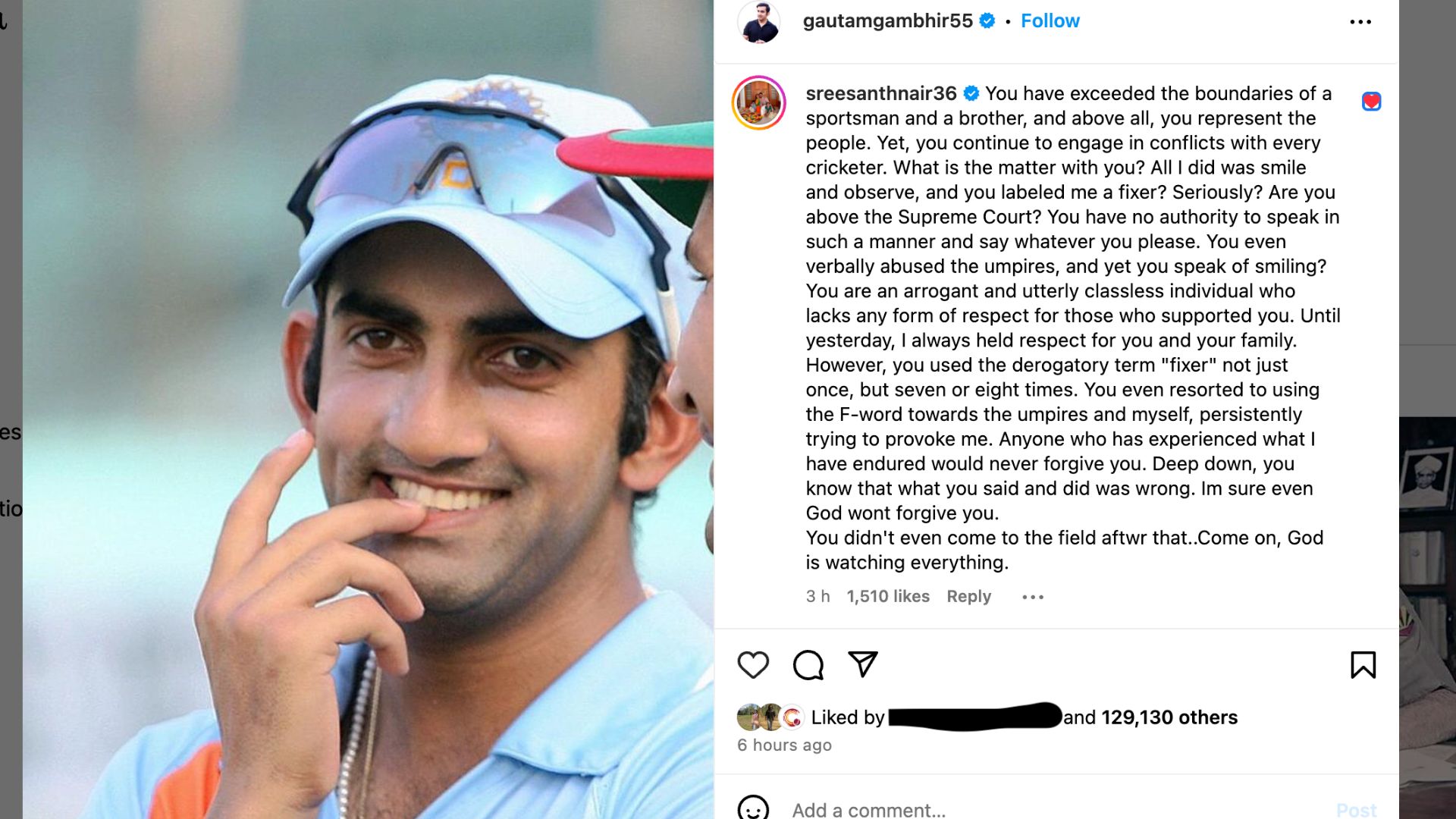 ‘Utterly Classless...’ Sreesanth Lashes Out At Gambhir On Instagram After ‘Fixer’ Remark